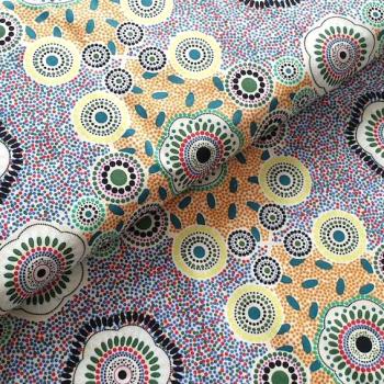 ECRU MEETING PLACES Aborigines Stoff aus Australien